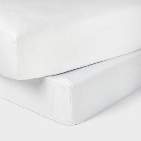 Open Box - Threshold -  Box Spring Cover Twill OEKO-TEX Certifie White - Picture 1 of 2